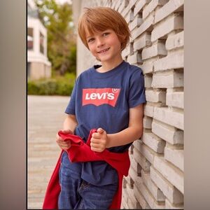 Levi's Kids Navy Tee with Red Logo